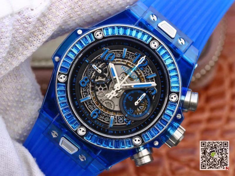 Hublot Big Bang Unico 411.JX.4802.RT Men Watches 1:1 Best Edition Replica Watch Swiss ETA1242 Blue Rubber Strap